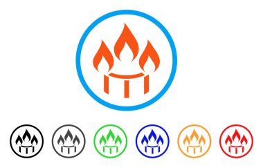 Brülör memesi yangın yuvarlak simge