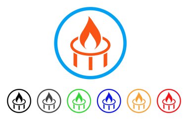 Brülör memesi alev simgesi yuvarlak