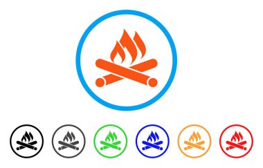 Kamp ateşi yuvarlak simge