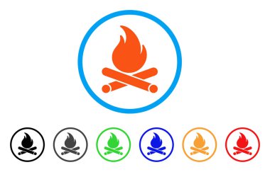 Kamp ateşi yuvarlak simge