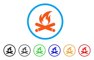 Kamp ateşi yuvarlak simge