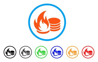 Felaket yuvarlak simge sikke ateş