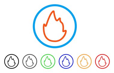 Yangın kontur yuvarlak simge