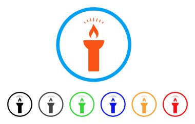 Yangın Torch ışık yuvarlak simge