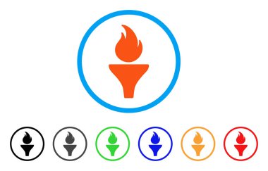 Yangın meşale yuvarlak simge