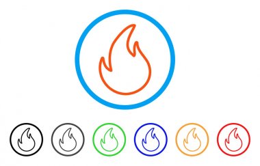 Alev kontur yuvarlak simge