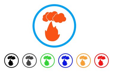 Alev duman yuvarlak simge ile