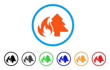 Orman yangın yuvarlak simge