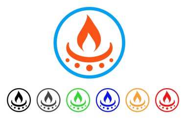 Gaz yakıcı alev Jet yuvarlak simge