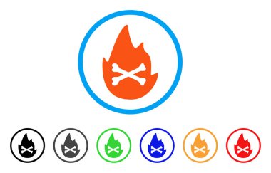 Cehennem ateşi alev simgesi yuvarlak