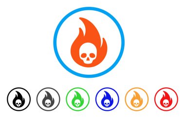 Cehennem ateşi yuvarlak simge