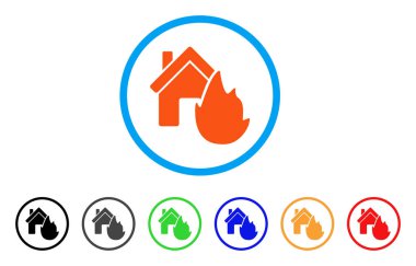 House yangın felaketi yuvarlak simge