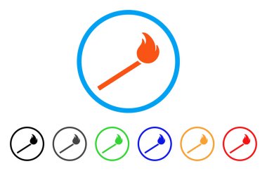 Maç ateş yuvarlak simge