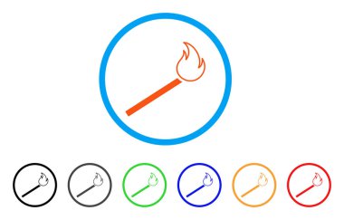 Maç ateş yuvarlak simge