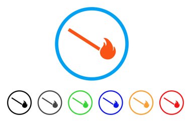 Maç ateş yuvarlak simge