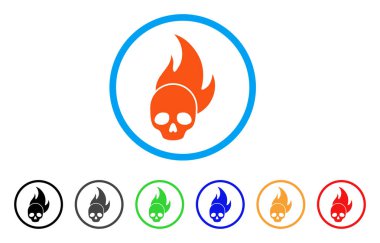 Kafatası yangın yuvarlak simge