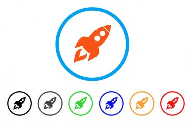 Uzay Roket fırlatma yuvarlak simge