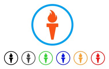 Meşale yangın yuvarlak simge