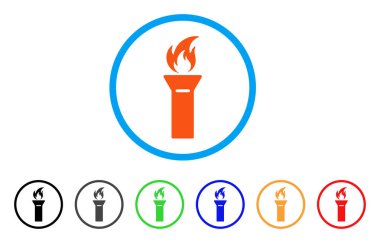 Meşale alevi yuvarlak simge