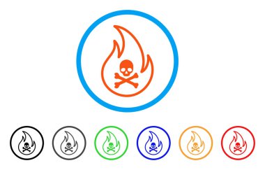 Toksik yangın yuvarlak simge