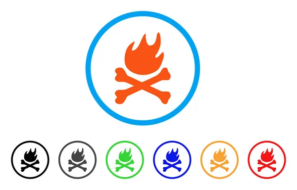 Bones Hell Fire Rounded Icon — Vector de stoc