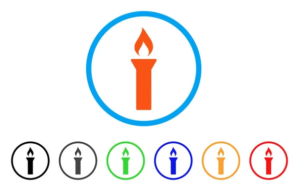 Fire Torch afgeronde pictogram — Stockvector