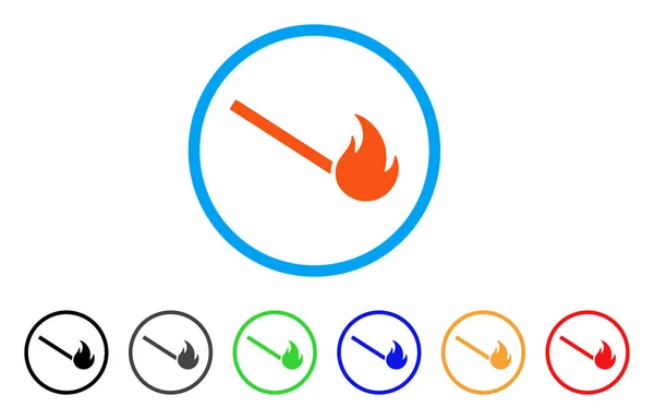 Fired Match Rounded Icon — Vector de stoc