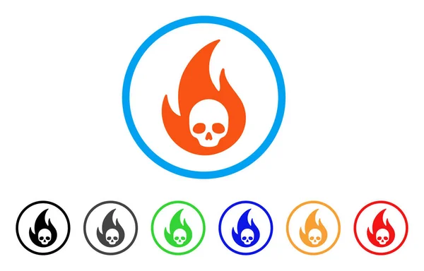 Inferno fogo arredondado ícone — Vetor de Stock