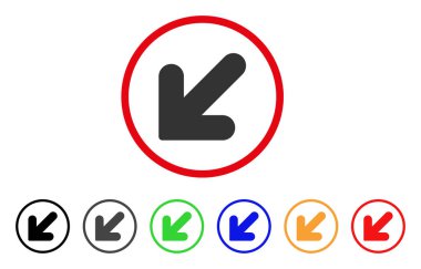 Sol yuvarlak simge aşağı ok