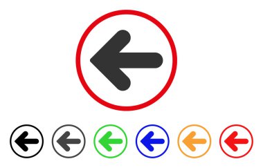 Ok sol simgesi yuvarlak