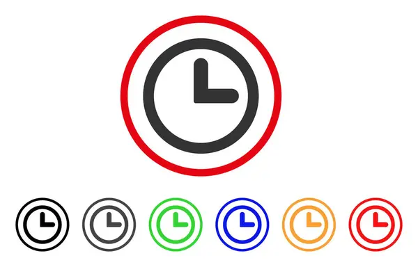 Reloj redondeado icono — Vector de stock