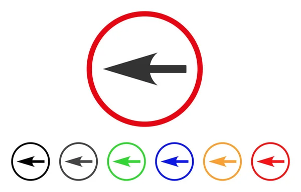 Scherpe linkerpijl afgerond pictogram — Stockvector