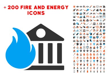 Banka yangın yangın felâketi simgesi Bonus yangın koleksiyonu ile