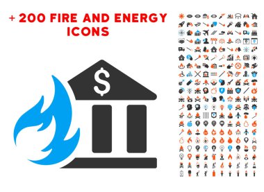 Banka yangın felaket simgesi ile Bonus yangın koymak