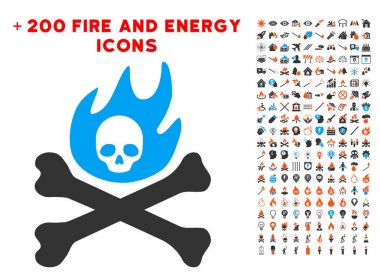 Kemikler yangın simgesi ile Bonus enerji koymak