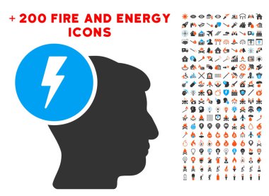 Beyin elektrik simgesi ile Bonus yangın koymak