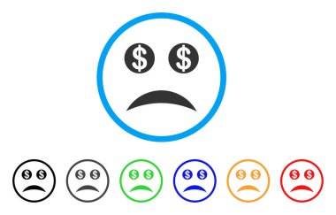 İflas gülümseme yuvarlak simge