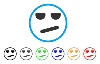 Sıkılmış gülümseme yuvarlak simge