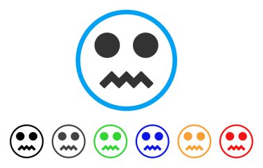 Korkudan gülümseme yuvarlak simge