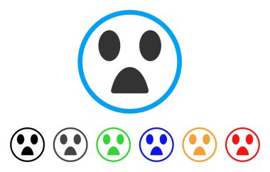 Korku gülümseme yuvarlak simge