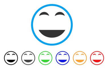 Mutlu gülümseme yuvarlak simge