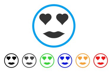 Bayan aşk gülümseme yuvarlak simge