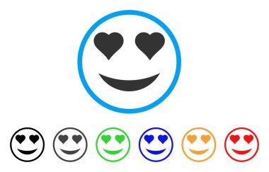 Sevgi bir gülümseme yuvarlak simge