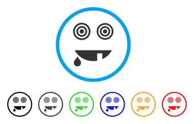 Manyak gülümseme yuvarlak simge