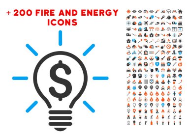 Elektrik ışık fiyat simgesi ile Bonus güç koymak