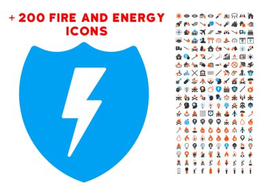 Elektrik kalkan kutsal kişilerin resmi ile Bonus enerji Clipart