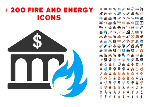 Banka yangın felaket simgesi Bonus yangın koleksiyonu ile