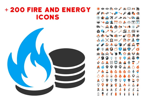 Paralar yangın felaket simgesi Bonus yangın koleksiyonu ile