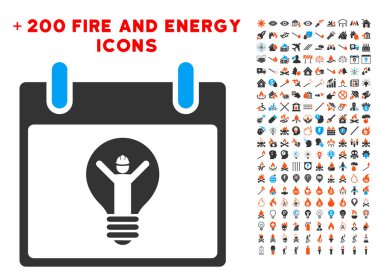 Elektrikçi takvim gün simgesi ile Bonus güç Clipart