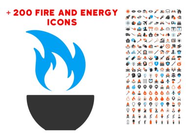 Yangın kase simgesi ile Bonus yangın koymak